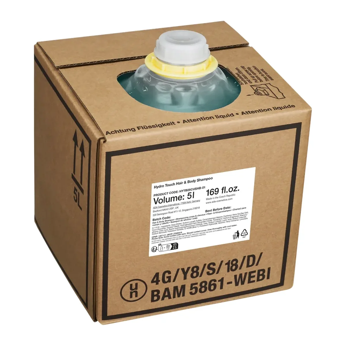 Hydro Touch Hair & Body Shampoo, Refill, 5 l