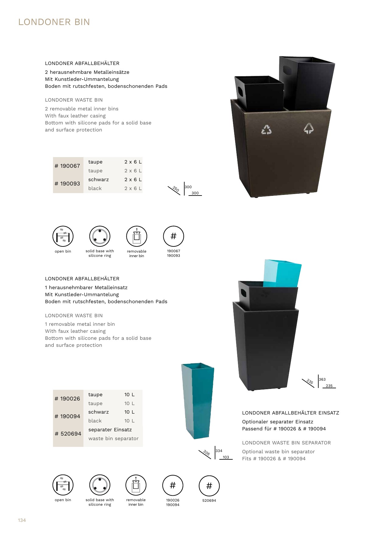 Aliseo catalogue — inside page