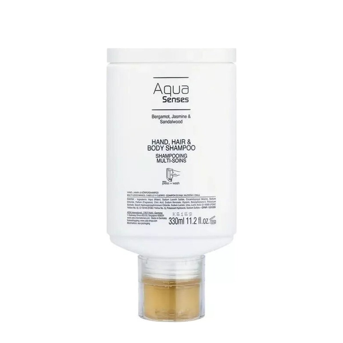 Aqua Senses Hand, Hair & Body Wash, Press+Wash, 330 ml