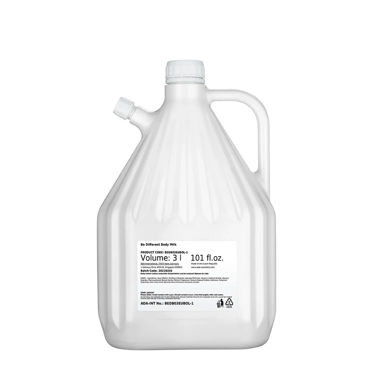 Be Different Body Milk, Refill, 3 l