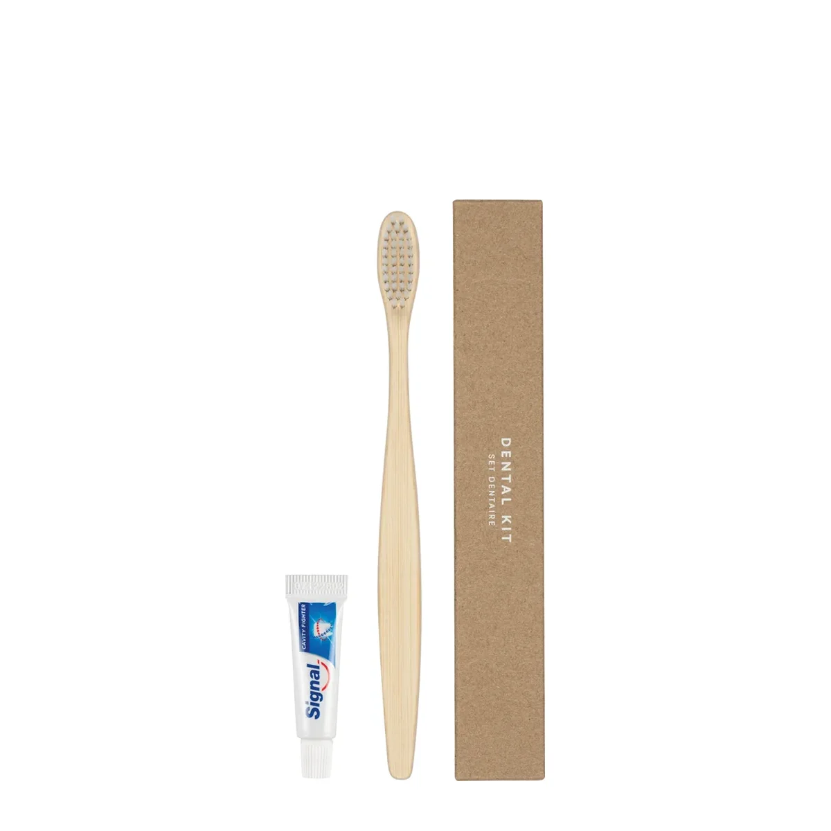 Set dentar, bamboo brush + toothpaste