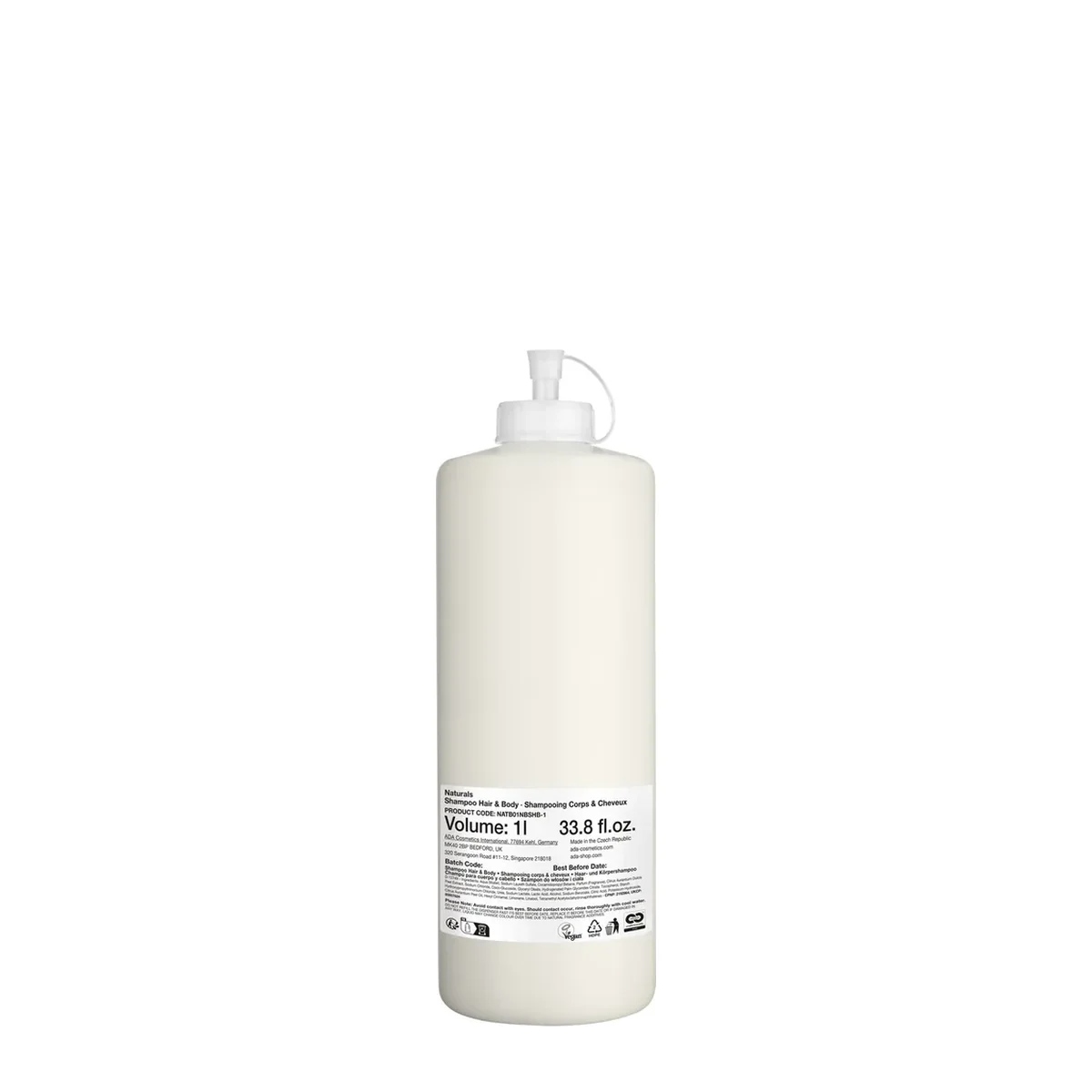 Naturals Hair & Body Shampoo, Refill, 1 l
