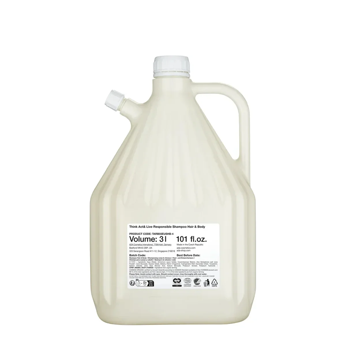 Think, Act & Live Responsible Hair & Body Shampoo, Refill, 3 l