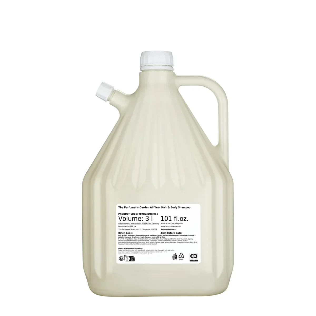 The Perfumer's Garden Hair & Body Shampoo, Refill, 3 l