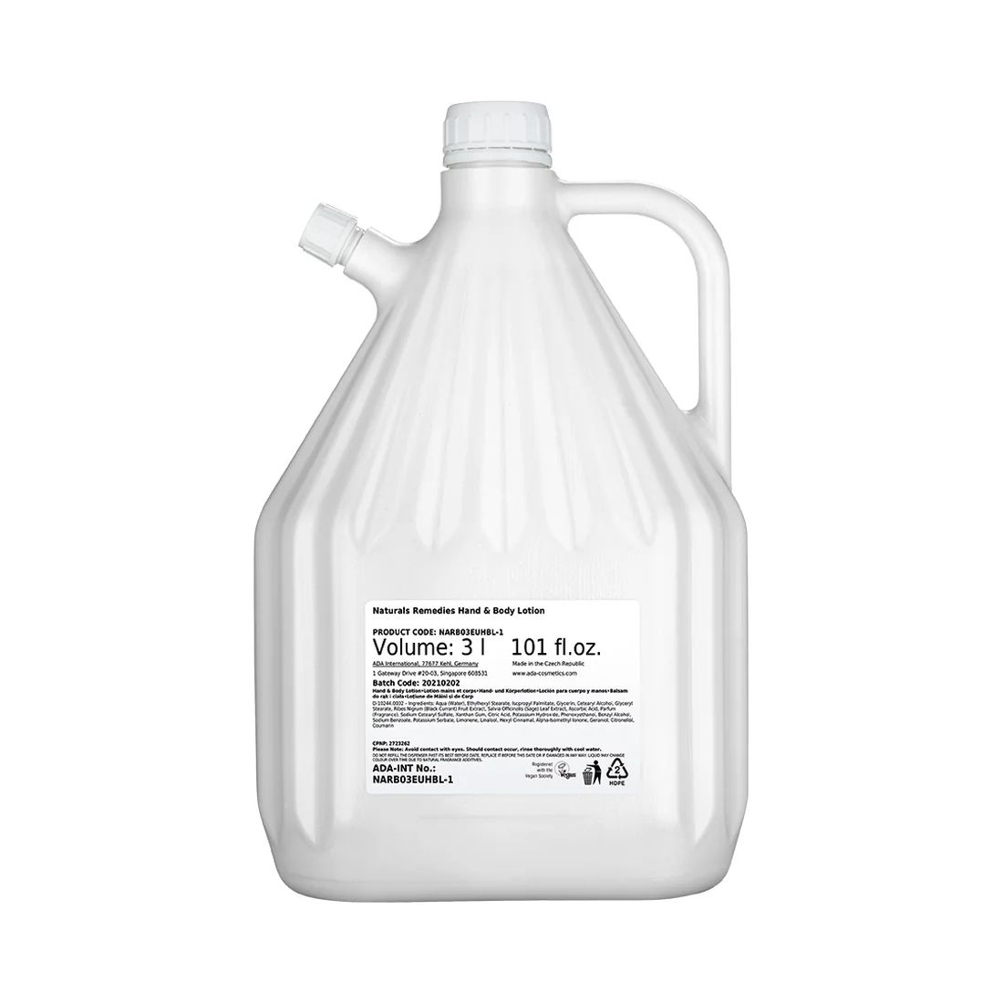 Naturals Remedies Hand & Body Lotion, Refill, 3 l