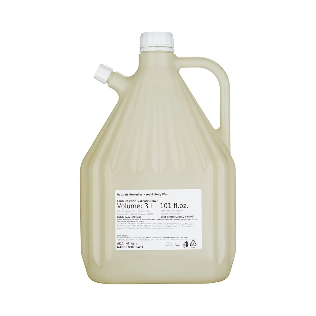 Naturals Remedies Hand & Body Wash, Refill, 3 l
