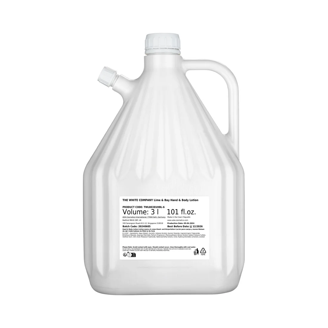 Rezervă loțiune de mâini și corp Lime & Bay, rezervă, 3 l