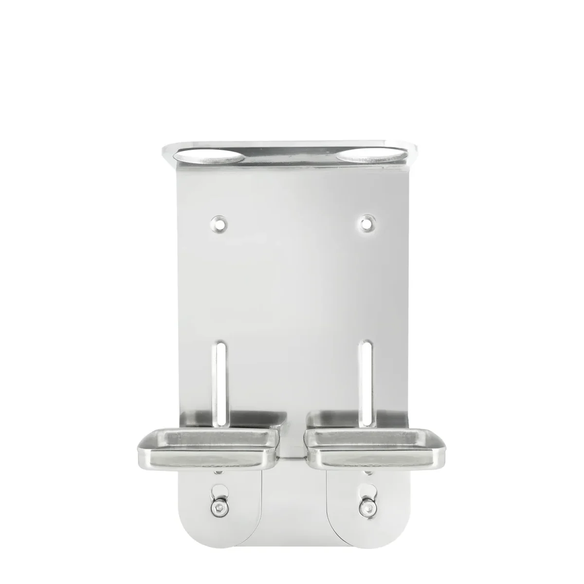 Stainless steel wall bracket, double, for Noir 300 ml pump dispenser — ADA Cosmetics