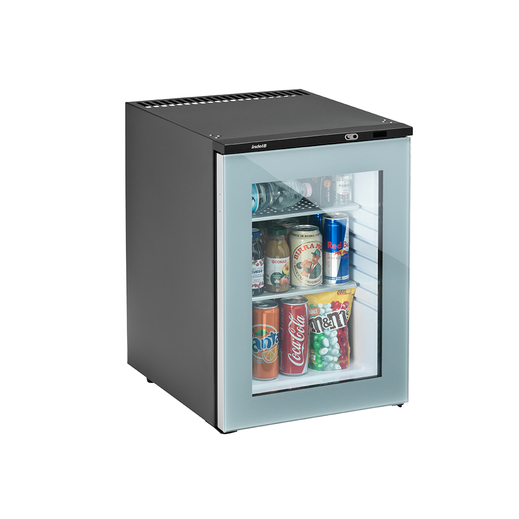 Minibar de hotel: 20 sau 30 de litri, încorporabil sau liber, ușă plină sau de sticlă — Indel B