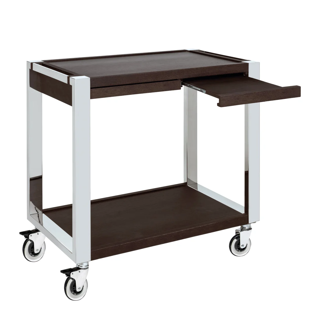 Gheridon din lemn wenge cu structură din inox